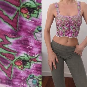 One of a kind INVADER Zim custom print  soft bustier top xs